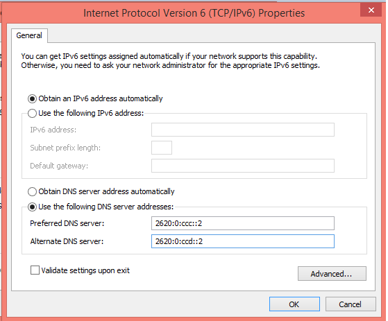 IPv6-configuration