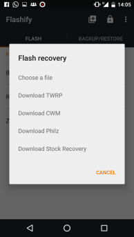 Flash Custom Recovery Using Flashify