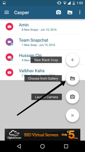 Upload Images to Snapchat From a Gallery