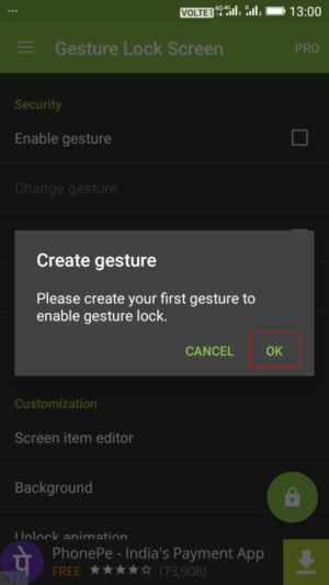 Add Gesture Unlock Feature On Android