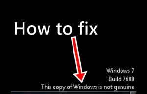 Fix This Copy Of Windows Is Not Genuine Error