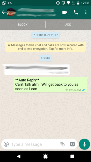 Auto-Reply WhatsApp Text Message