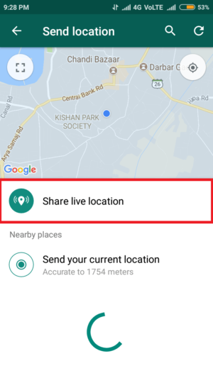 WhatsApp Live Location Feature