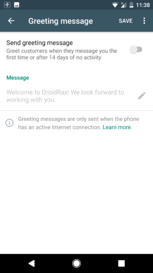 WhatsApp Business on Android